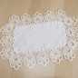 Preview: Tischläufer Deckchen wollweiß mit Spitze