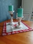 Preview: Deckchen Landhaus "Herz Karo" 40x40