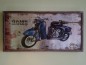 Preview: Scooter Motorroller Wandbild mit Holzrahmen im Vintage Look