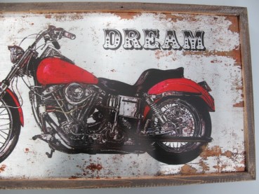 Wandbild im Holzrahmen Motorrad