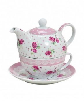Teekannen-Set Tea for one „Pink-Rose“