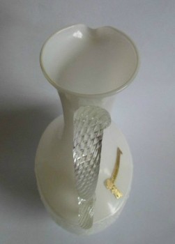 Glas Vase weiß Opalina Fiorentina