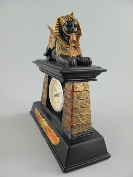 Tischuhr Löwe Sphinx Polystein farbig Geschenk Kamin Uhr Ägypten Housekeeping1 