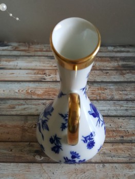 Jaeger & Co Bavaria Porzellan Vase blaue Blumen