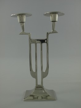 Kerzenständer Kerzenleuchter Aluminium im Antik Stil 2-flammig
