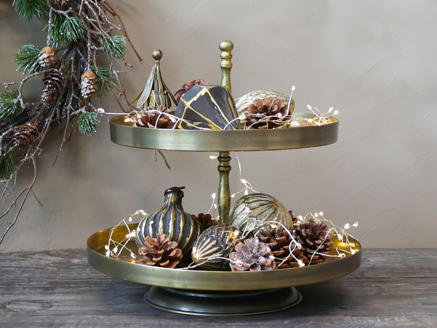 Chic Antique Deko Etagere mit 2 Tabletts |Nice Deko
