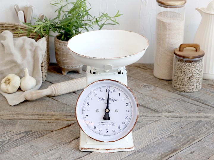 Chic Antique Französische Küchenwaage Antik Weiß |Nice Deko