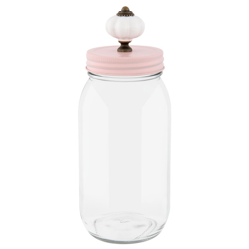 Clayre & Eef Vorratsglas mit Rosa Deckel |Nice Deko