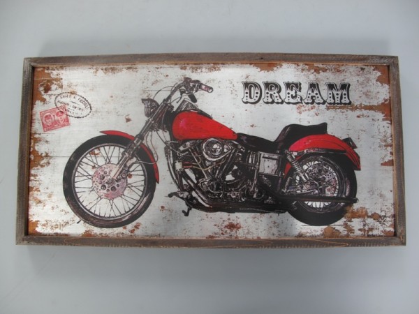 Wandbild im Holzrahmen Motorrad