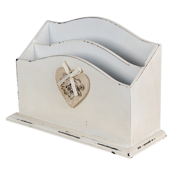 Linoows Serviettenständer Metall - Landhausstil Briefständer Weiß