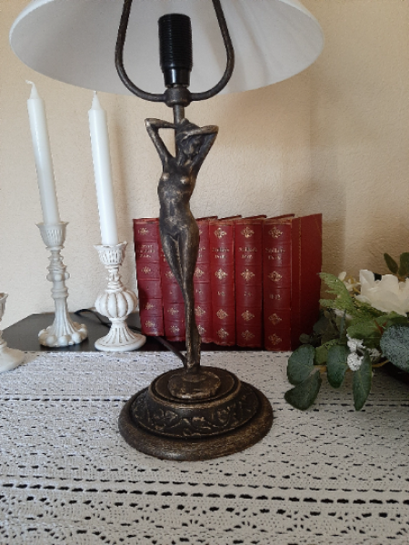 Tischlampe Messing Jugendstil, Glas Lampenschirm |Nice Deko