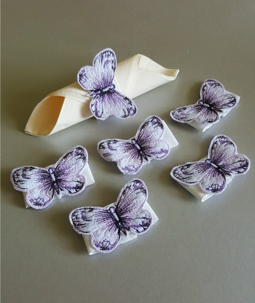 Serviettenring Schmetterling "violett" 6er Pack