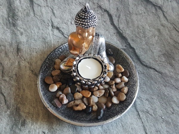 Teelichthalter-Set Buddha